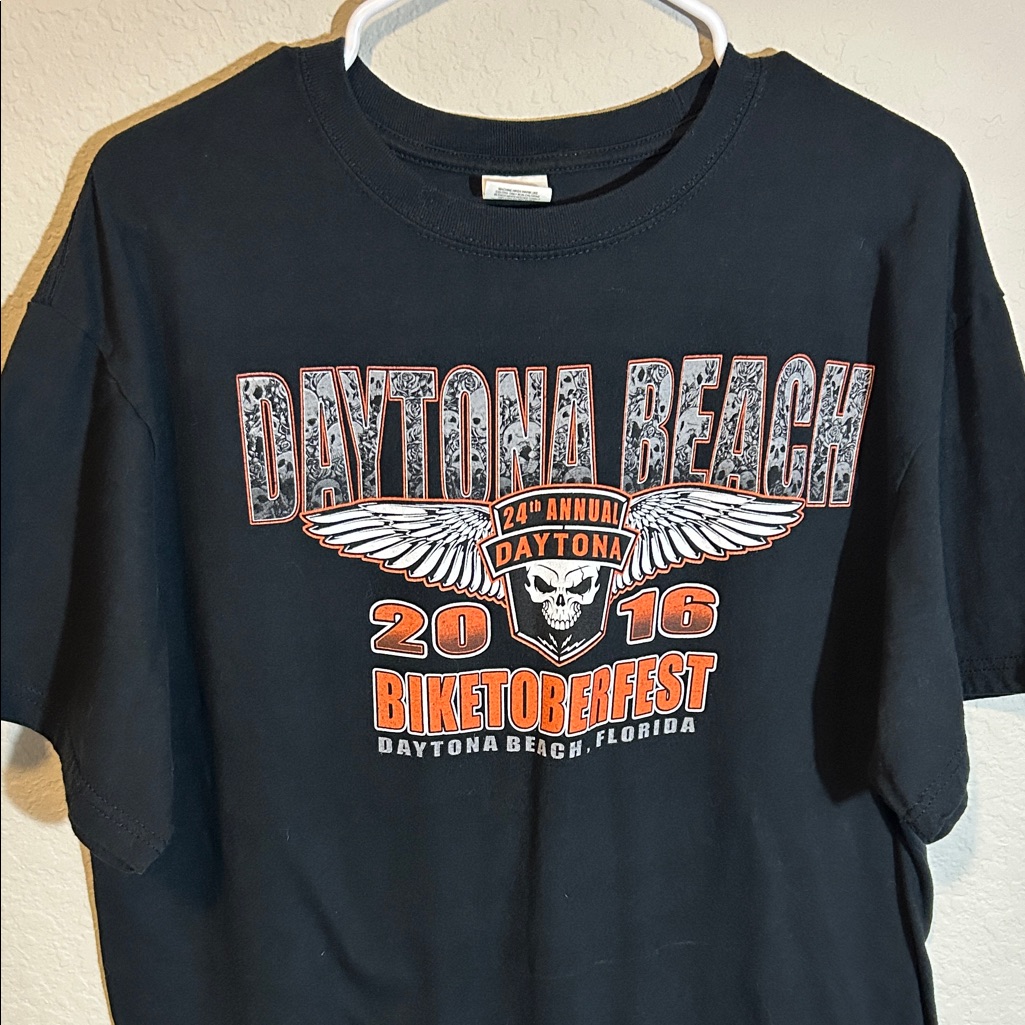 Daytona Beach Black Graphic TShirt 2016